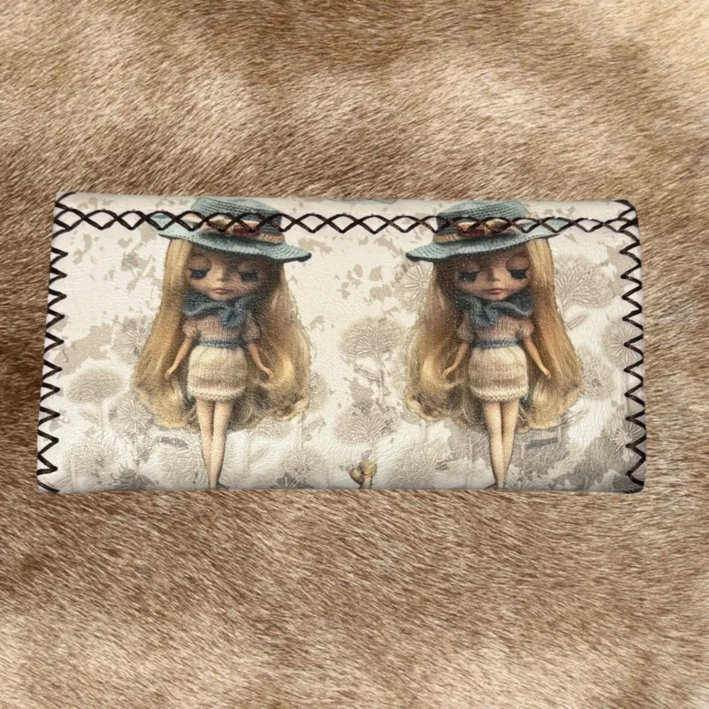 Rare Blythe Doll Art Long Wallet Clutch Kawaii Cottagecore Collectible Harajuku